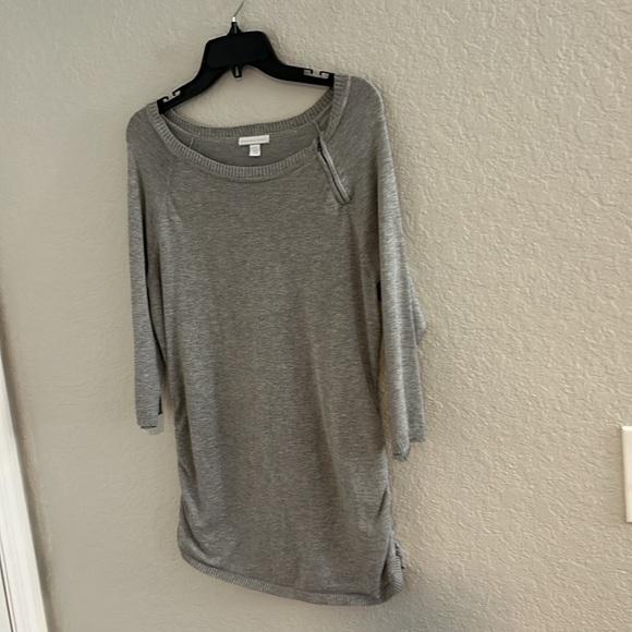 Pretty grey scrunch sides quarter sleeve sweater - Picture 2 of 10